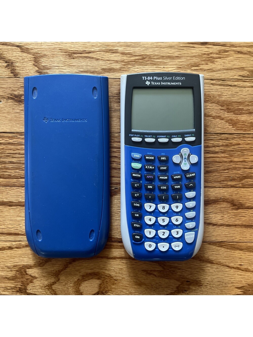 Texas Instruments TI-84 Plus Graphing Calculator Blue w/ Cover - Tested